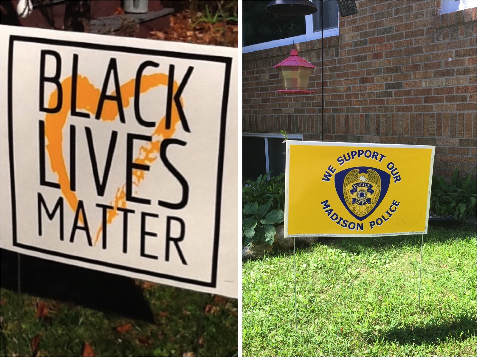 Supporting Our Police and the Black Lives Matters Yard Sign War Sara